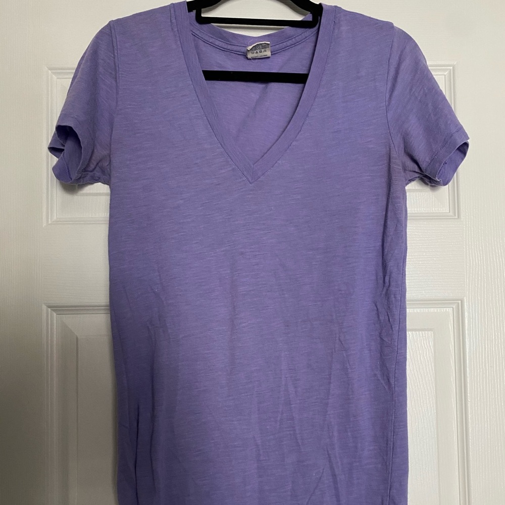 Purple V Neck Tee